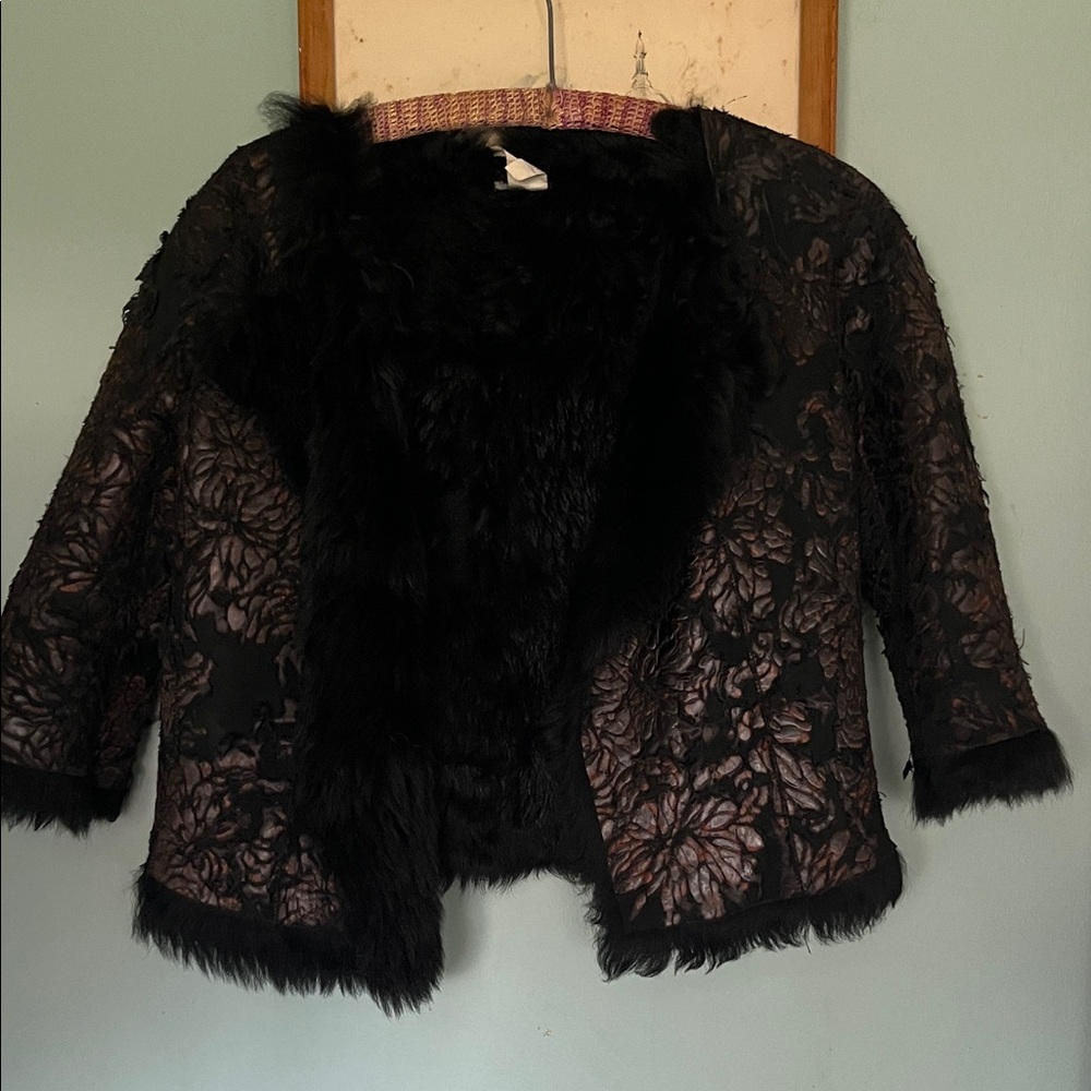 Elegant Black Faux Fur Women's Jacket